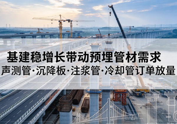 皋兰基建稳增长带动预埋监测管材需求，声测管、沉降板、注浆管订单持续放量
